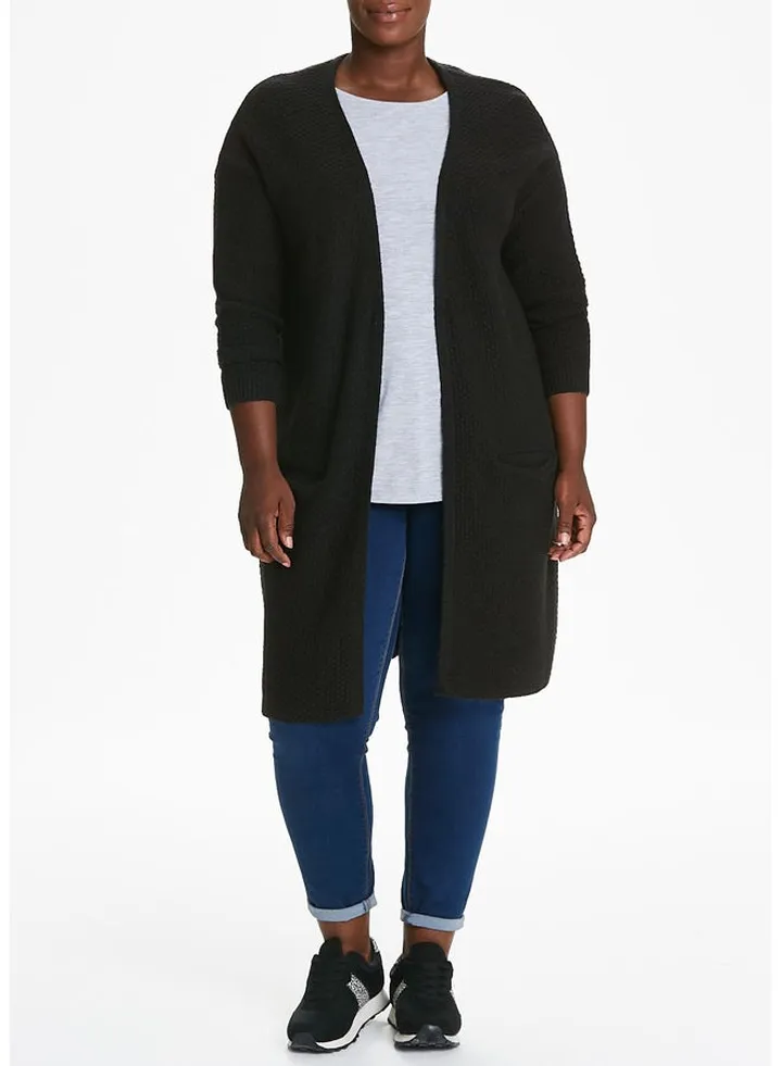 Papaya Curve Black Knit Cardigan