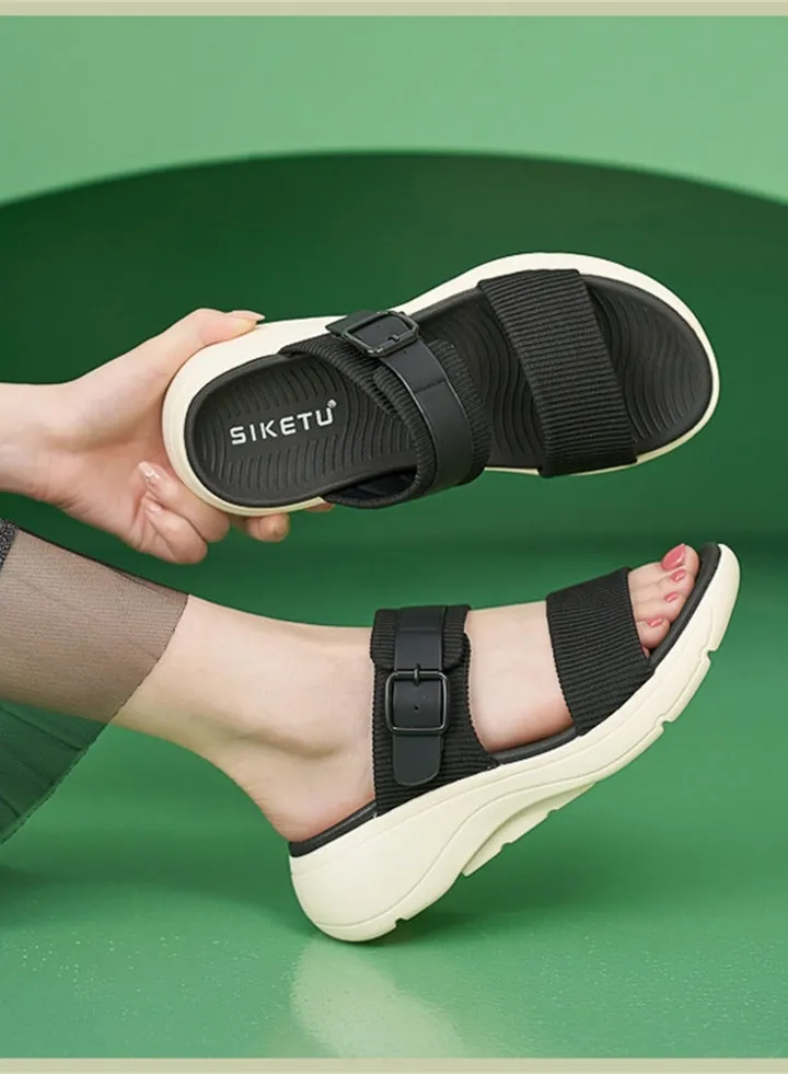 New Platform Lightweight Non-Slip Comfortable Casual Sandals Black