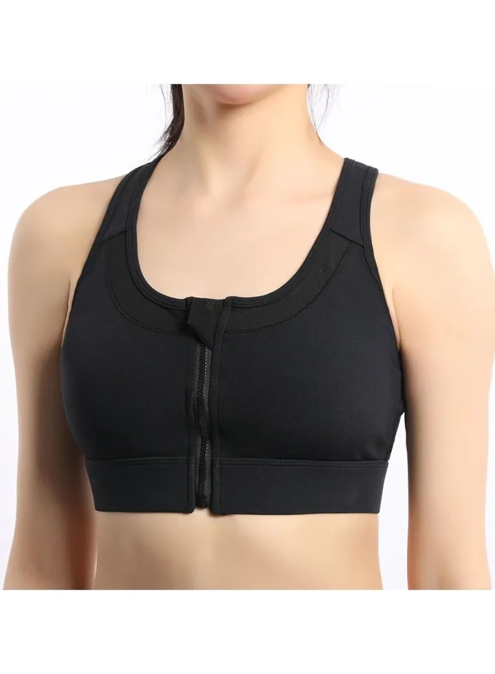 Zipper sports bra Gym running sports bra Push-up vest underwear.