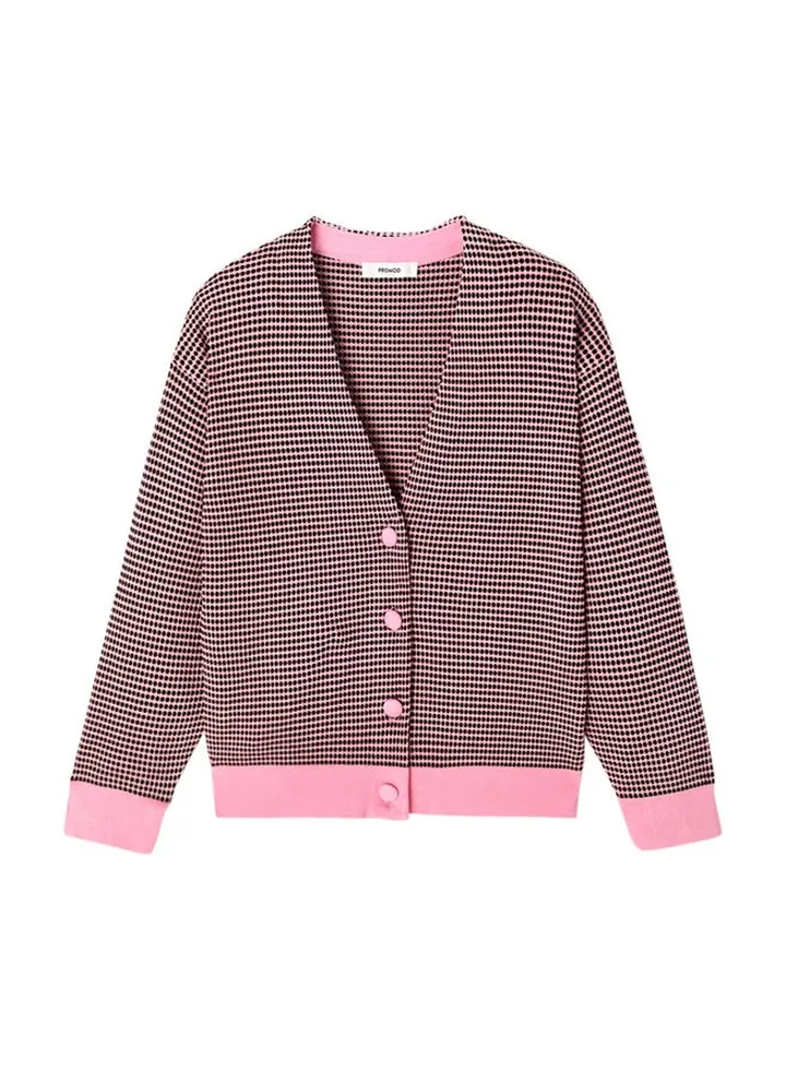 Jacquard effect cardigan