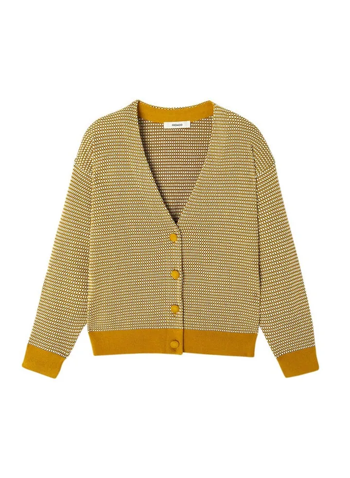 Jacquard effect cardigan