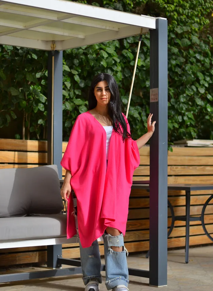 cardigan linen pink