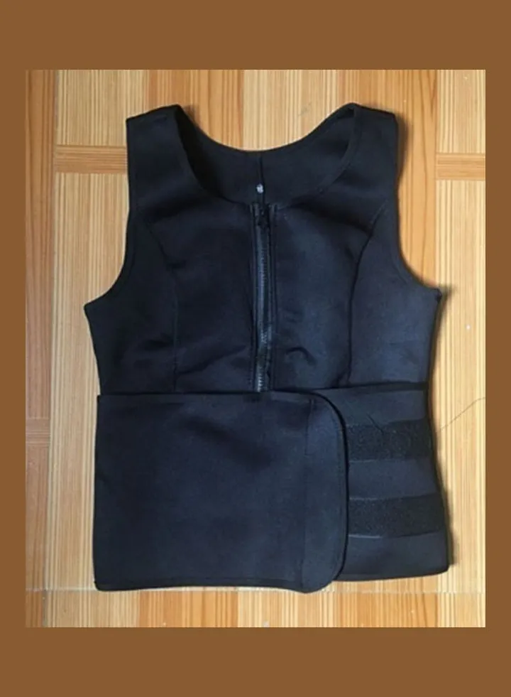 Adjustable Belt Pattern Shapewear Black
