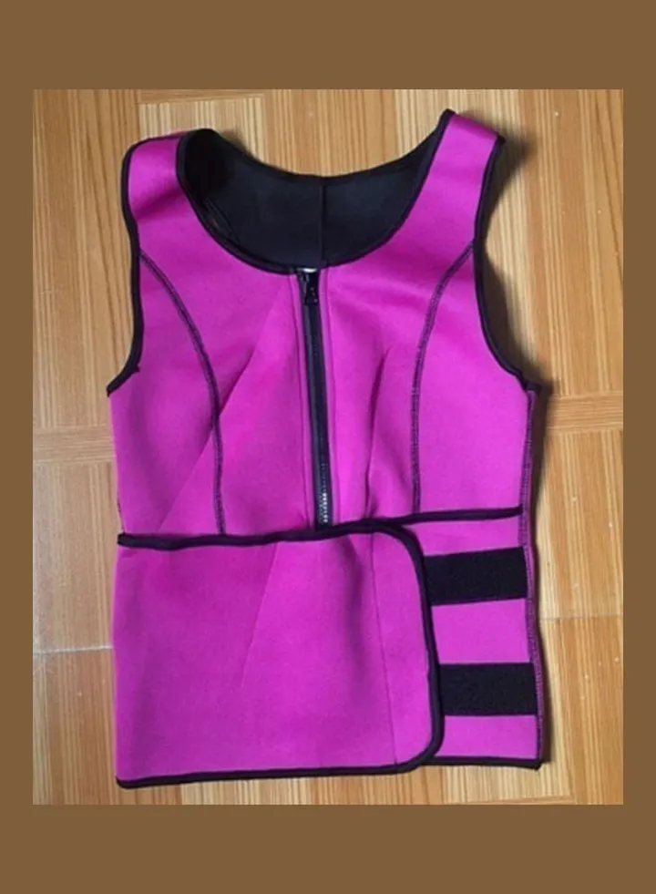 Adjustable Belt Pattern Shapewear Purple/Black