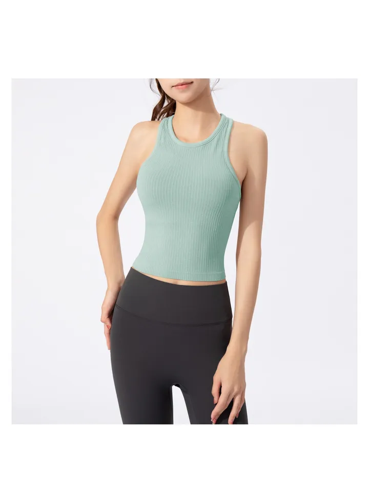 Straps cross running quick dry gym clothes tight yoga sports vest.