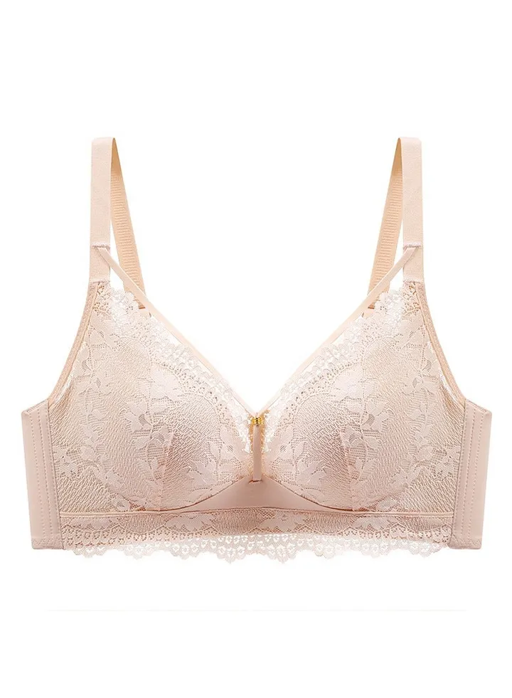 Traceless, underwire lace lingerie bra.
