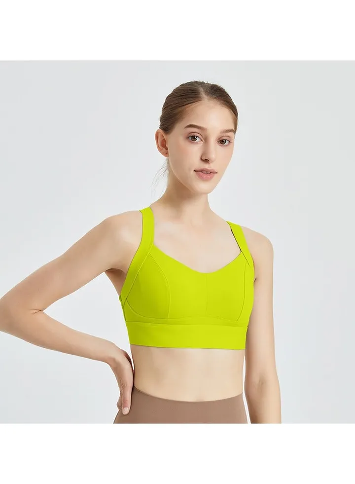 Fitness shockproof high strength integrated cross back vest bra sports underwear.