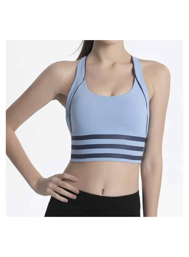 Deep U back sports underwear women's shock-proof running high strength yoga bra sports vest.