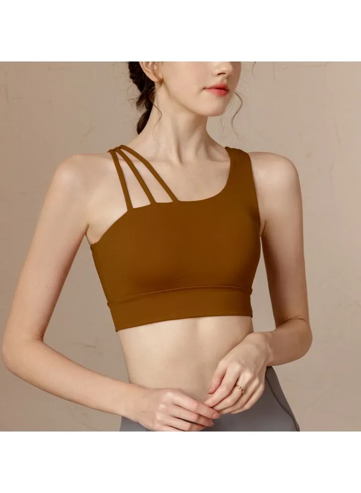 High strength back top sports underwear shockproof bra running fitness with chest pad yoga wear vest.