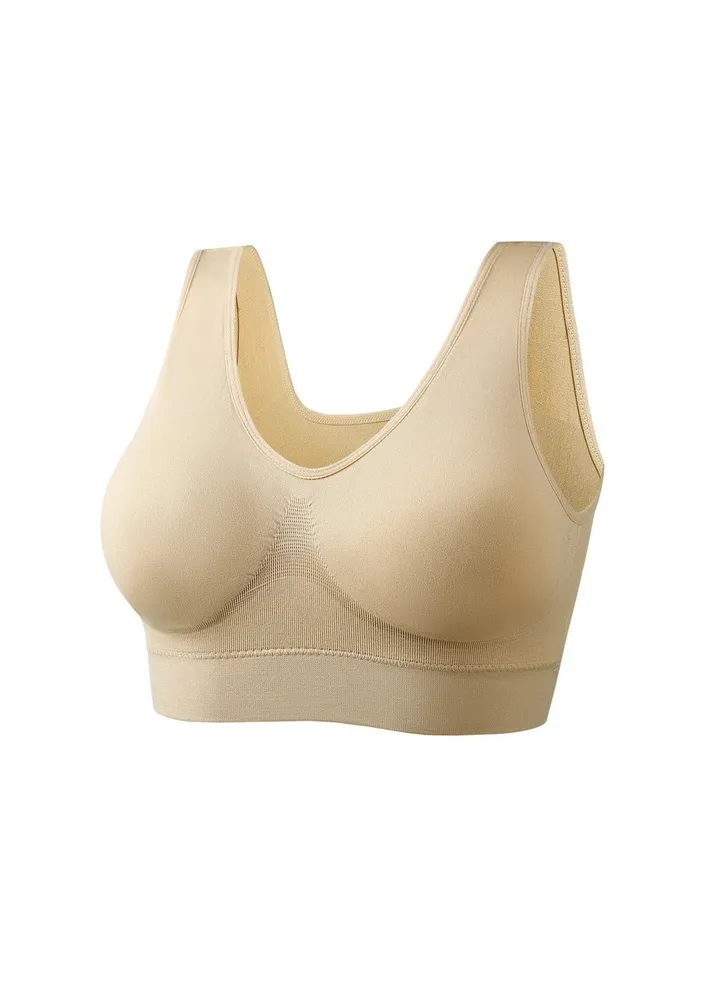 Zero bondage underwear Yoga shockproof Sports bra No underwire traceless one-piece bra.