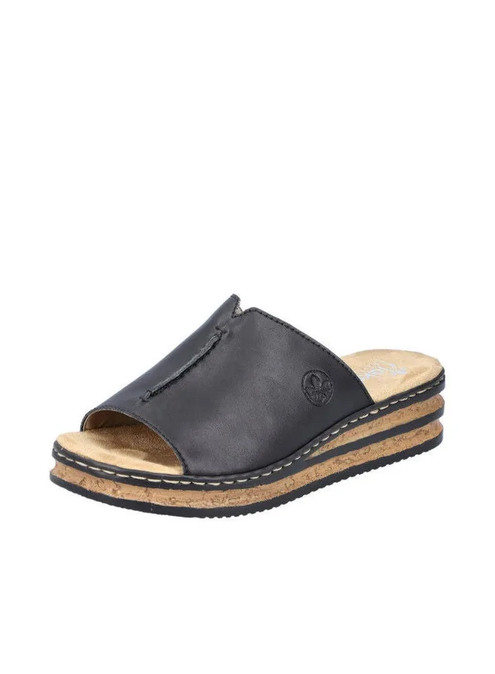 Rieker Ladies Casual Sandals 629M9-00 Regina Black 116-1114