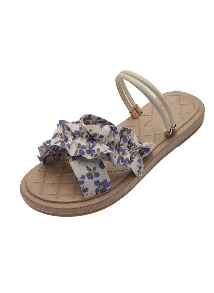 Women's New Summer Flower Sandals Slippers Casual Beach Shoes