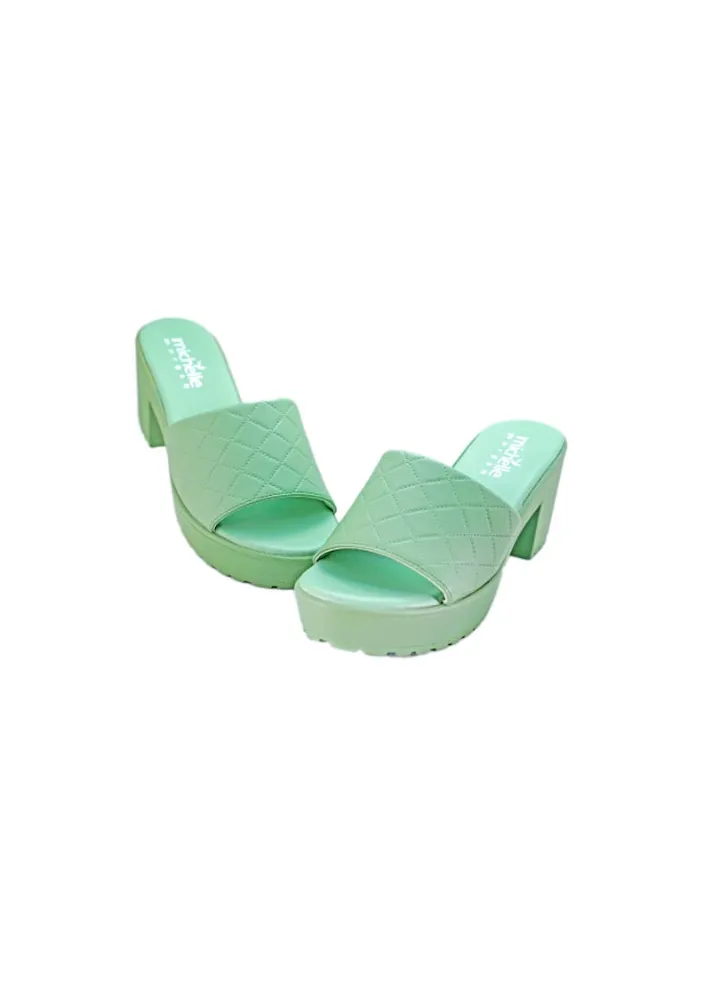 Mid Heel Casual Sandals Mint Green
