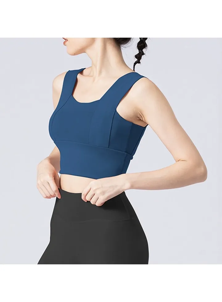 Deep U back sports underwear women's shock-proof running high strength yoga bra sports vest.