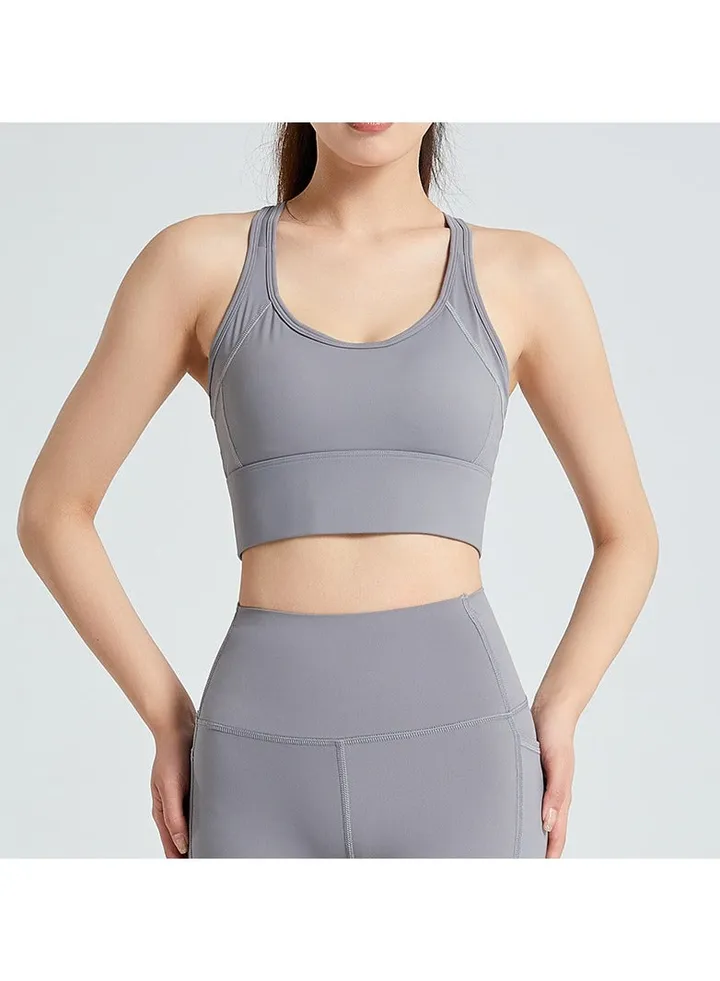 Sports underwear shock-proof sagging running yoga beauty vest fitness wear high-strength bra with breast pad.