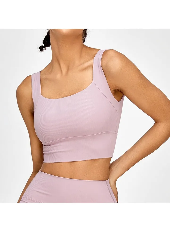 Threaded yoga vest pulls together shock-proof sports underwear U-back yoga wear fitness strap.