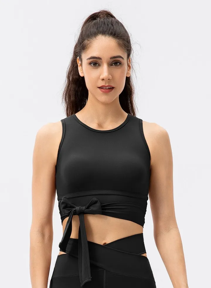 Straps cross running quick dry gym clothes tight yoga sports vest.