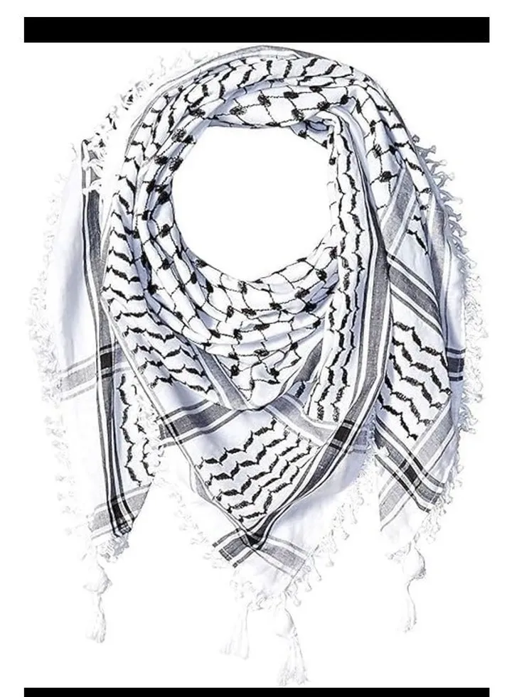 Al khaani premium quality Arabic Shemagh Scarf And Shawl Black-White-