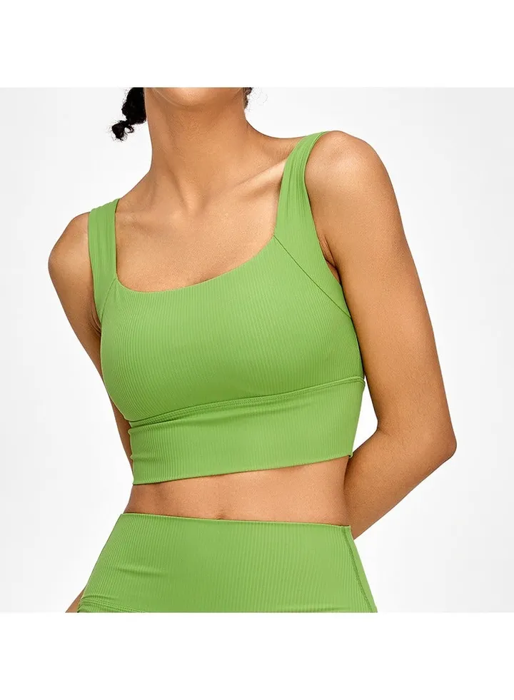 Threaded yoga vest pulls together shock-proof sports underwear U-back yoga wear fitness strap.