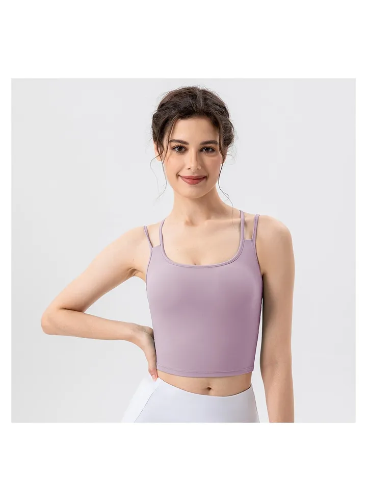 Straps cross running quick dry gym clothes tight yoga sports vest.