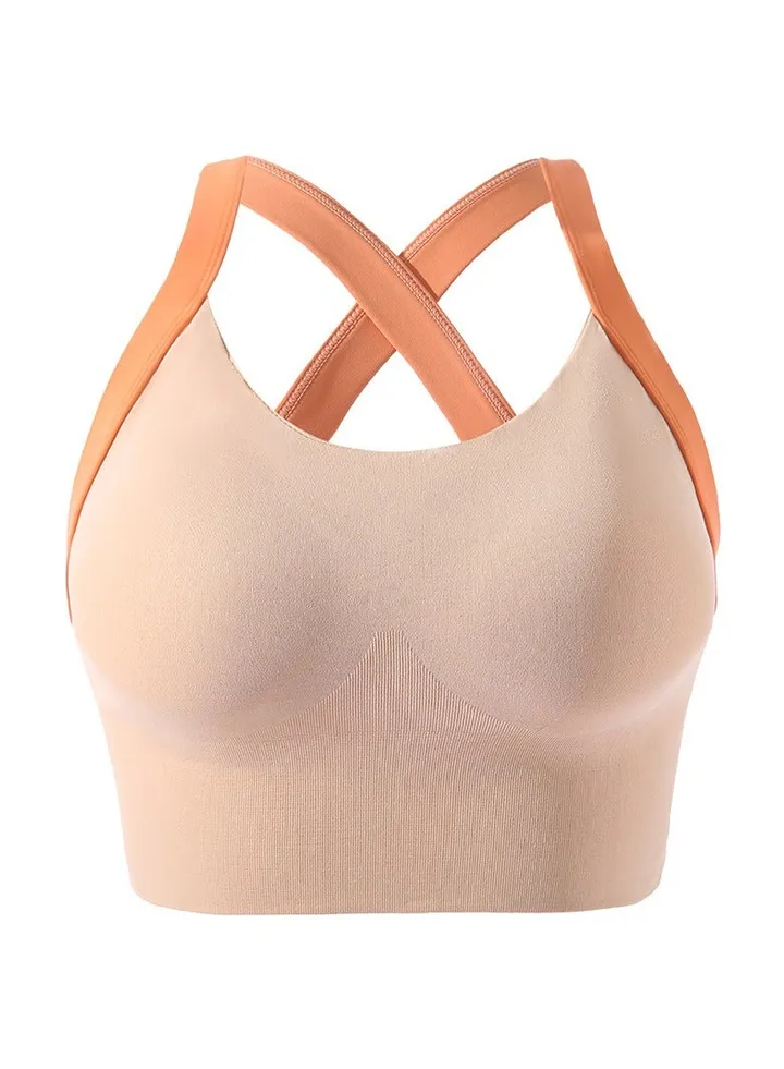 Sports bra Breathable high-strength shock-proof running yoga vest anti-sagging beauty back holding up underwire underwear.