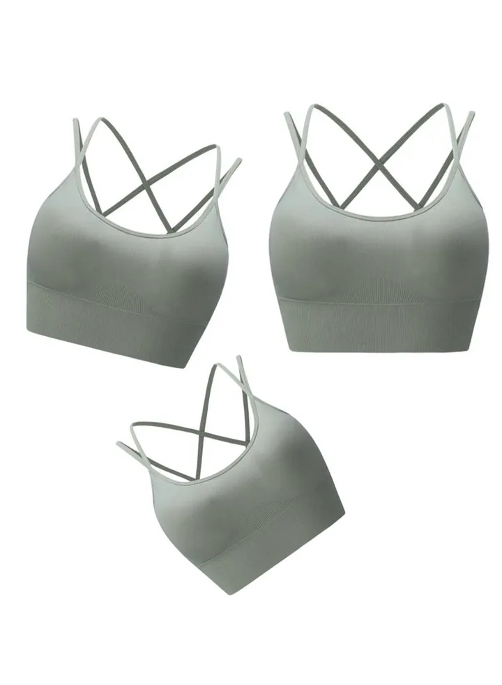 New nylon shock gathering running bra yoga vest(Three piece)
