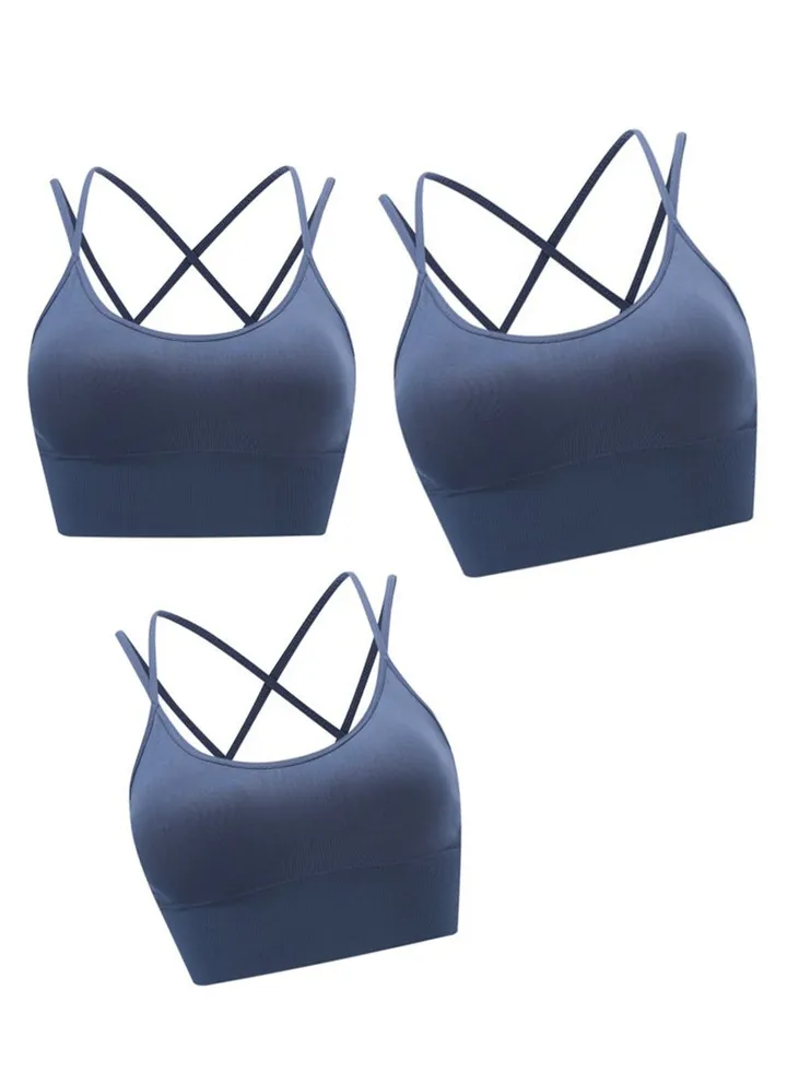 New nylon shock gathering running bra yoga vest(Three piece)