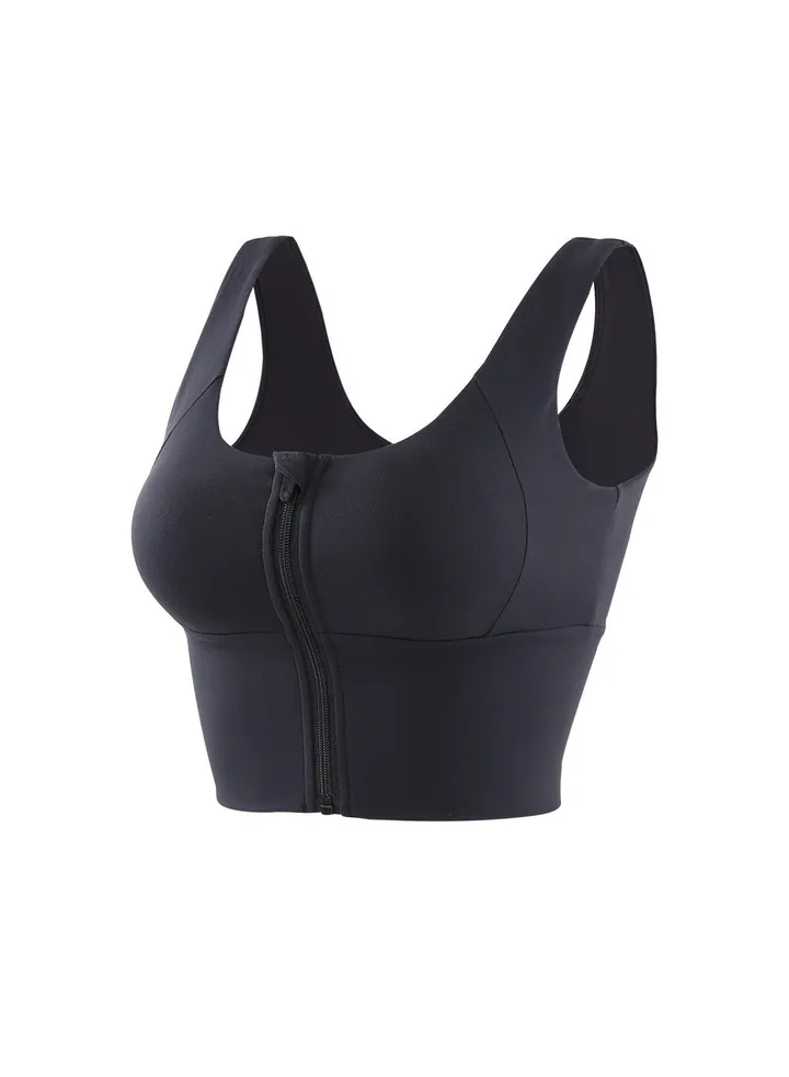 Zipper sports bra Gym running sports bra Push-up vest underwear.