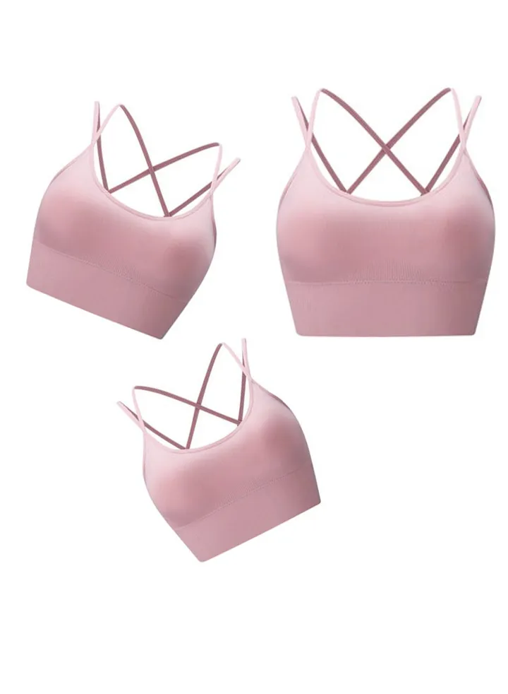 New nylon shock gathering running bra yoga vest(Three piece)