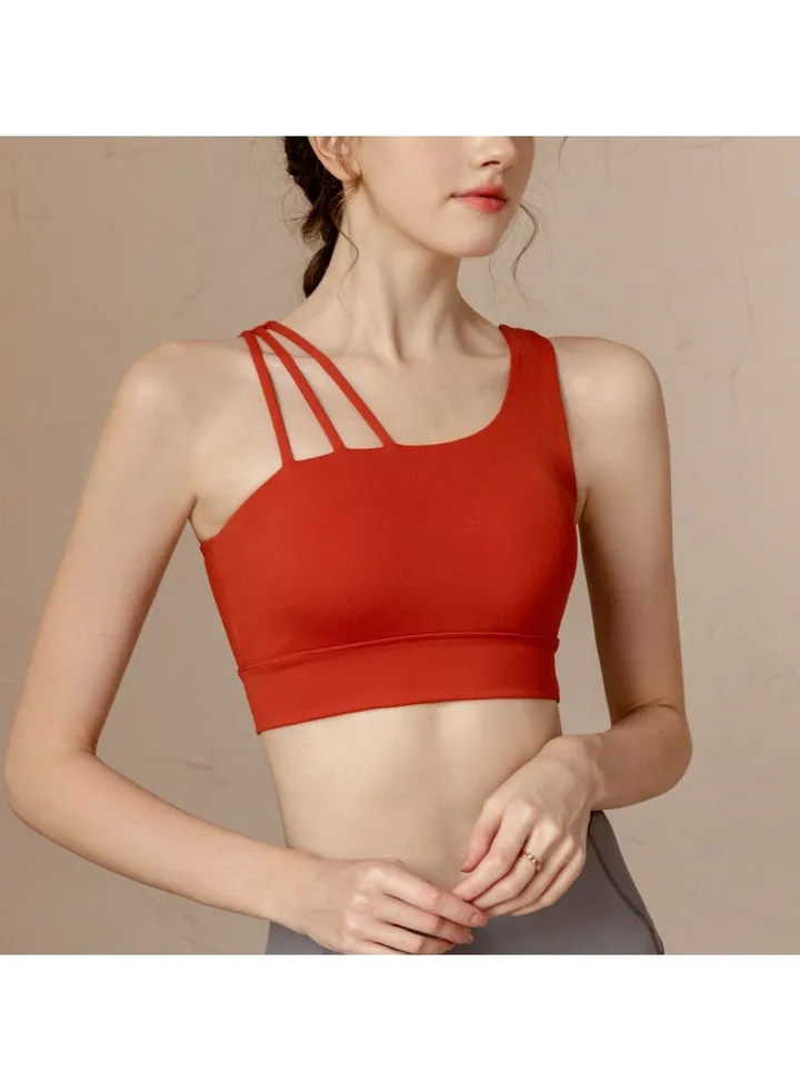 High strength back top sports underwear shockproof bra running fitness with chest pad yoga wear vest.