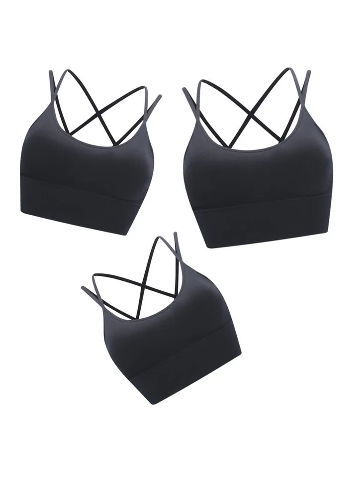 New nylon shock gathering running bra yoga vest(Three piece)