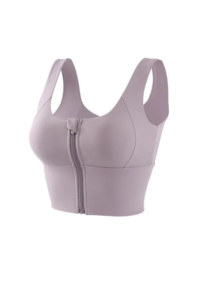 Zipper sports bra Gym running sports bra Push-up vest underwear.