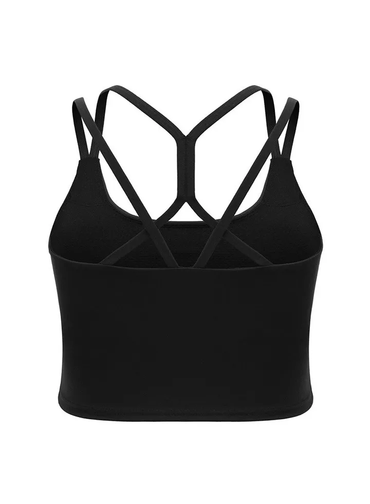 Straps cross running quick dry gym clothes tight yoga sports vest.