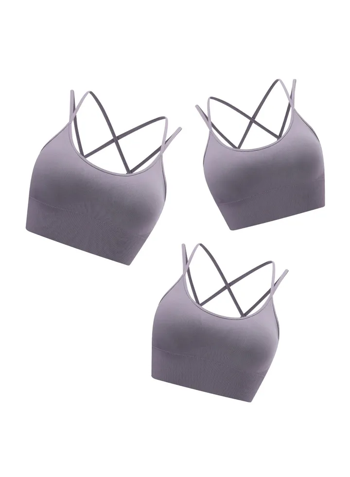 New nylon shock gathering running bra yoga vest(Three piece)