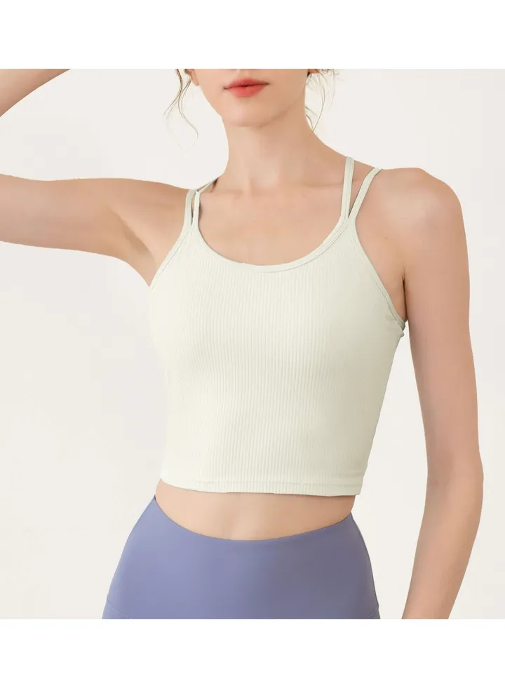 Straps cross running quick dry gym clothes tight yoga sports vest.