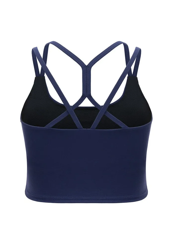 Straps cross running quick dry gym clothes tight yoga sports vest.
