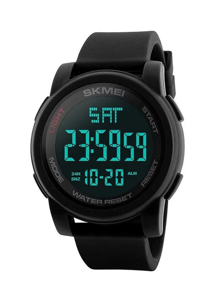 Men's Water Resistant Digital Watch 1257 - 50 mm - Black