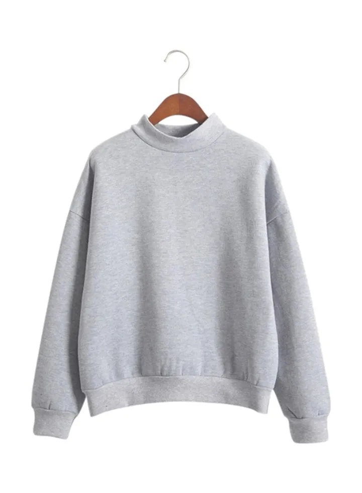 Thicken Warm Long Sleeve Pullover Grey