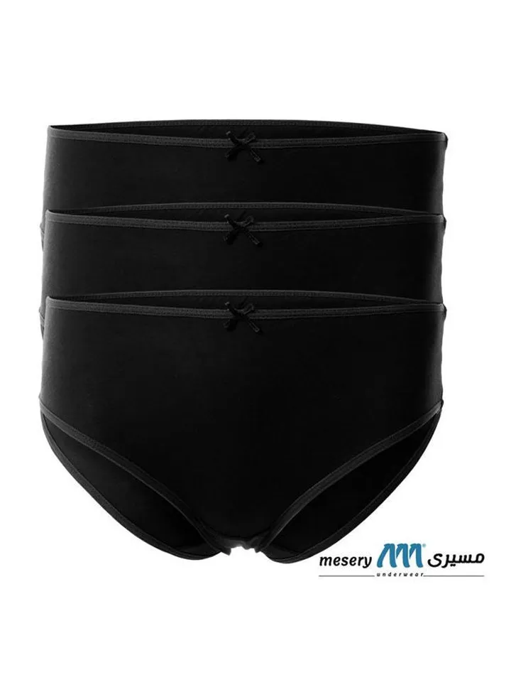 Casual Plain Basic High-Rise Underwear Set Black