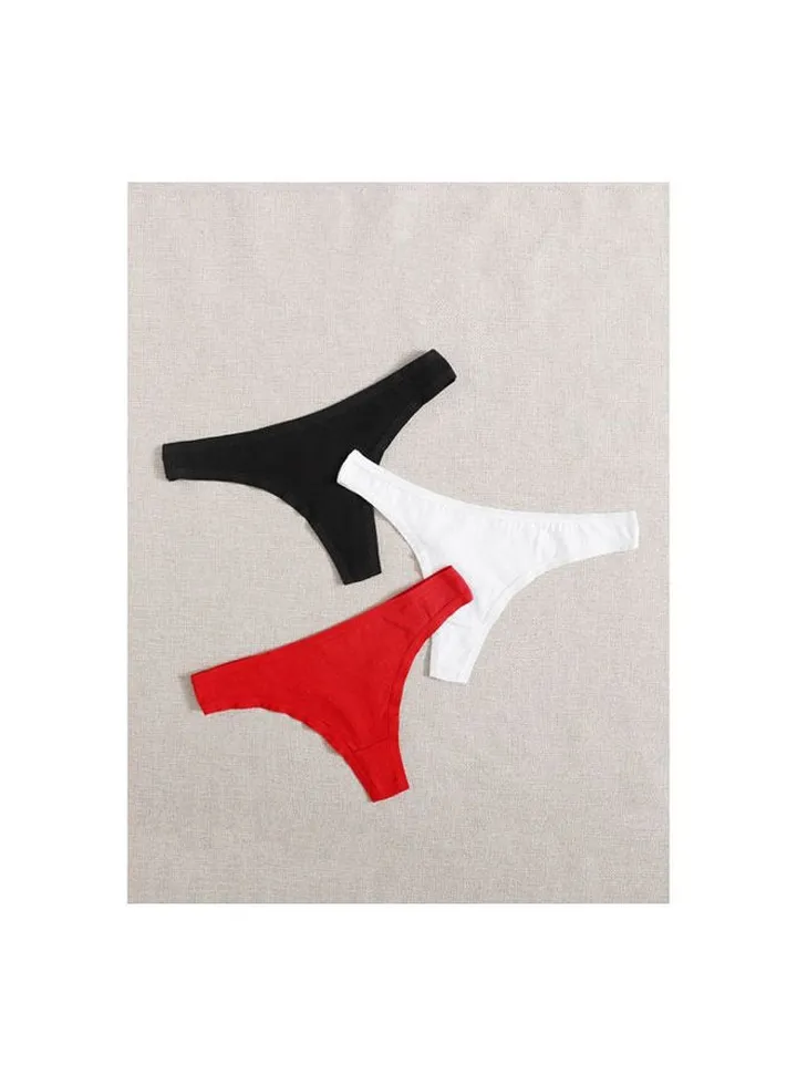 Casual Plain Basic Underwear Set Multicolour