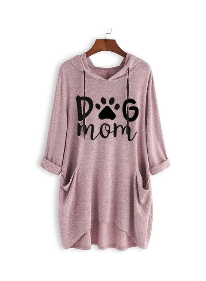 Comfortable Hooded Neck Pullover Pink
