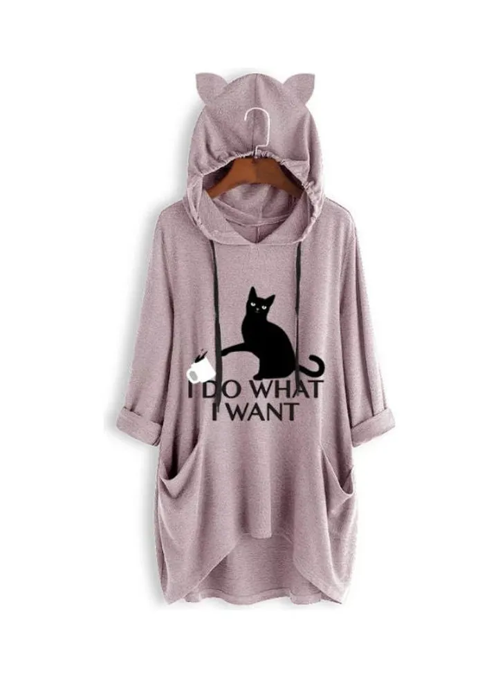 Comfortable Hooded Neck Pullover Purple