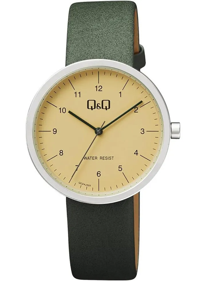 Leather Analog Wrist Watch QC24J325Y