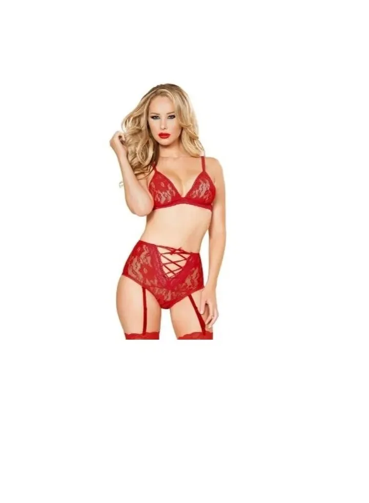 Elegant Women's Lingerie Tulle Material - red Babydoll