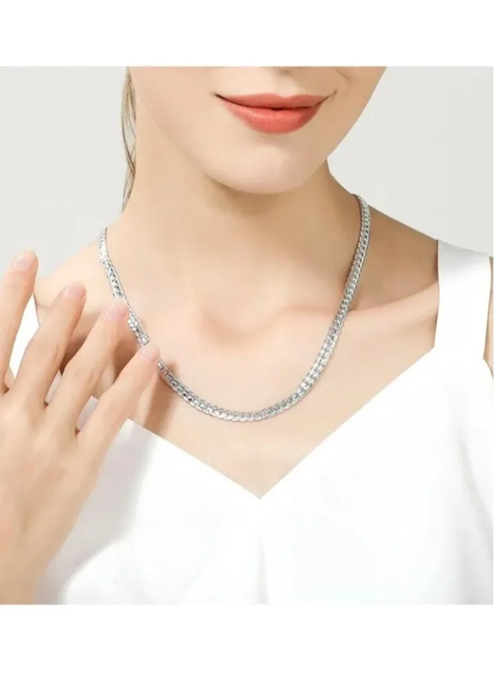 Elegant Silver Stainless Steel Choker Necklace For Women
