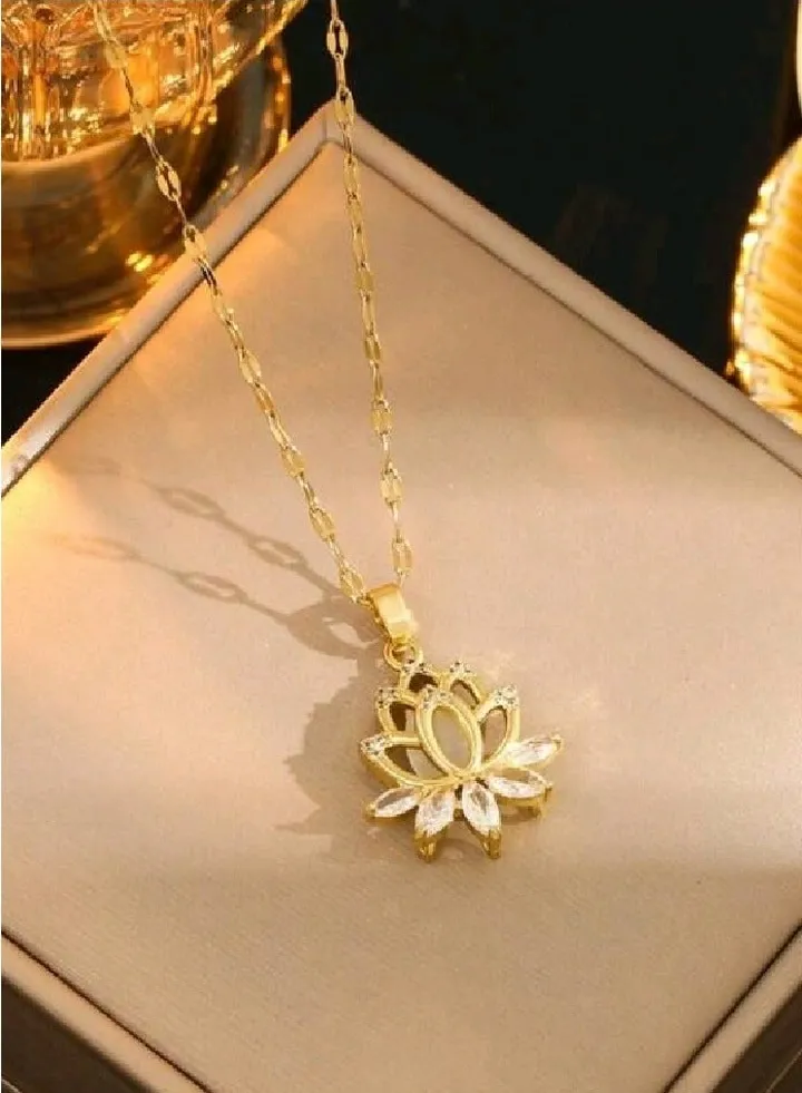 Trendy Stainless Steel Gold Plated Necklace For Women