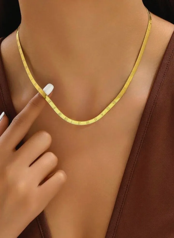18k Gold Plated Stainless Steel Necklace For Women