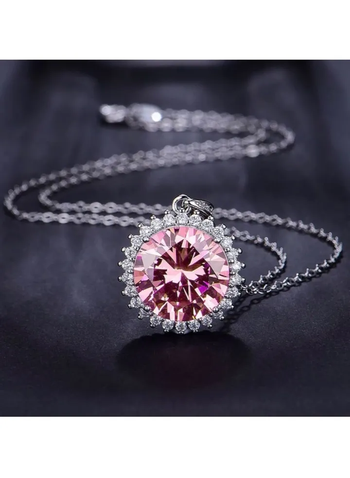 Elegant Silver Plated Cubic Zircon Necklace For Women