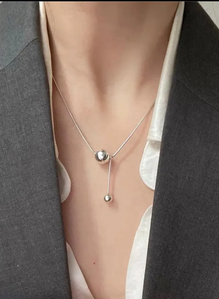Elegant Silver Stainless Steel Necklace For Women