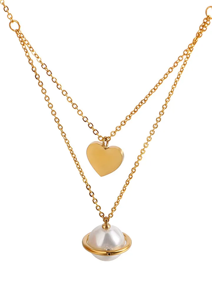 Women Stainless Steel Gold Necklace LC.N.01003.120